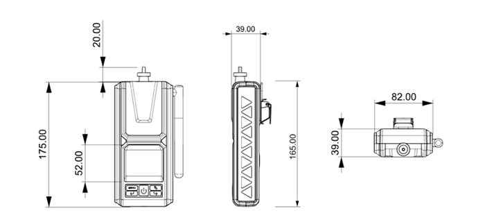 cd4型多参数气体测定仪器产品尺寸图