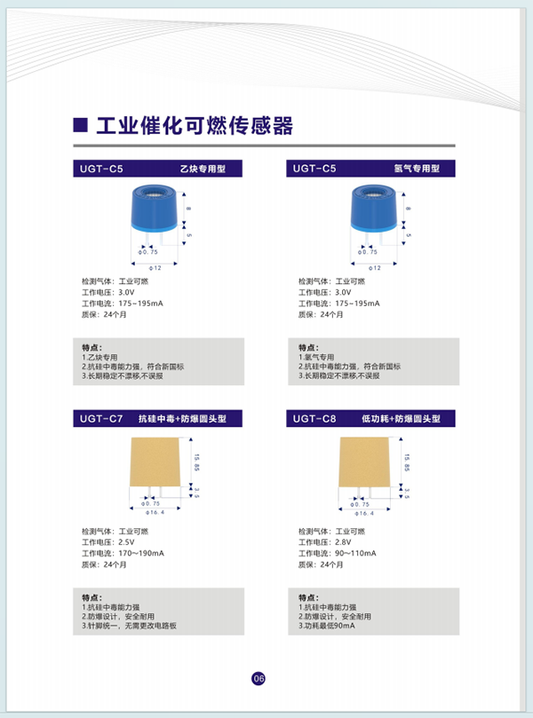 可燃气体传感器产品大全